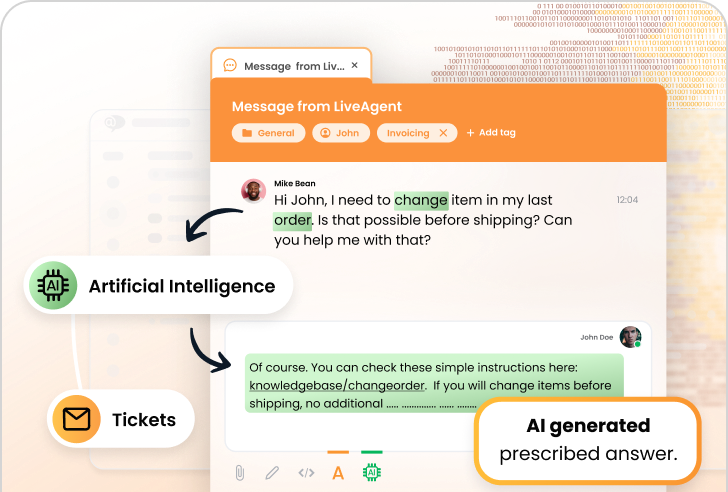 Funcția AI Answer Composer LiveAgent