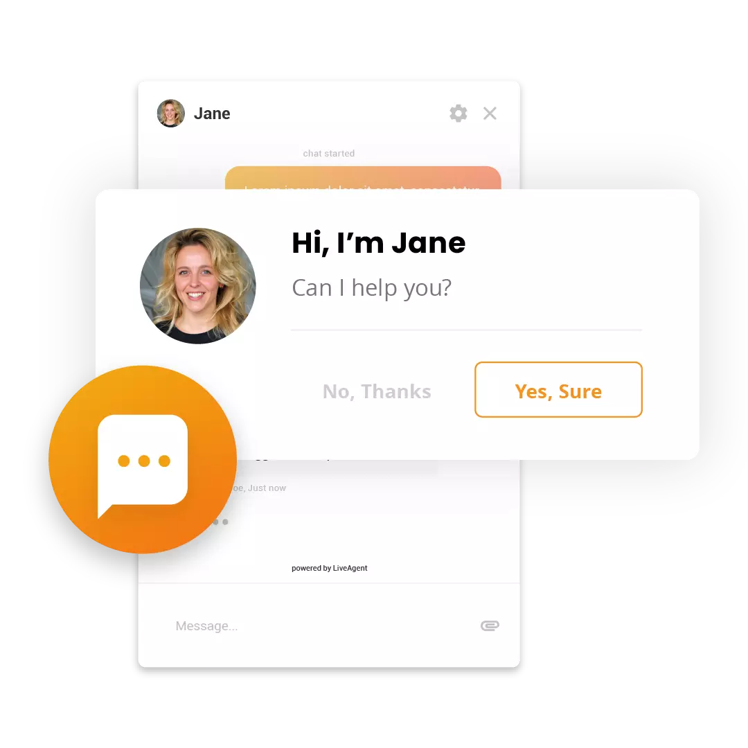 Invitație de chat proactiv LiveAgent