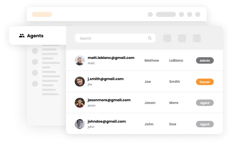 Mockup agenți LiveAgent