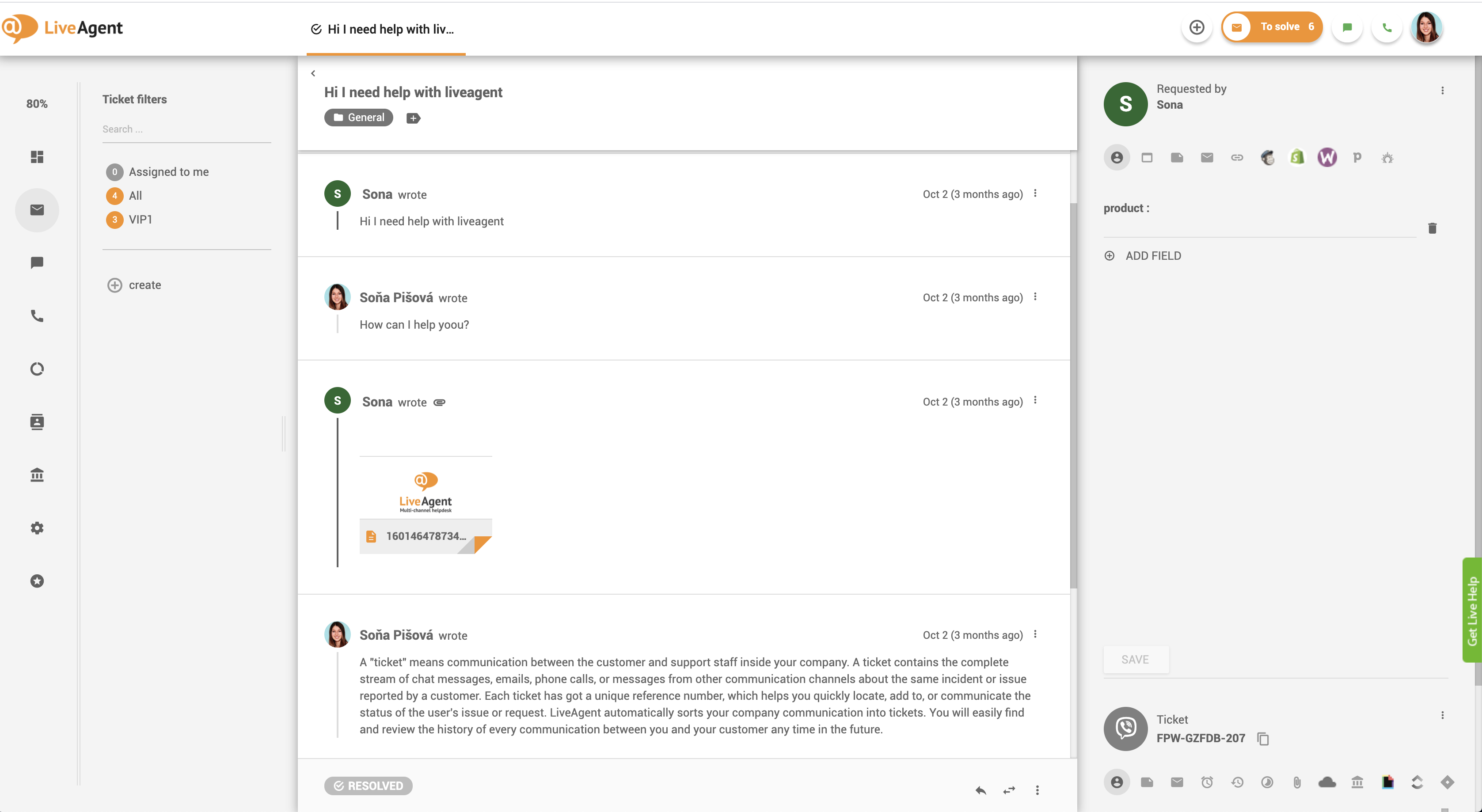 Mesaje Viber în LiveAgent