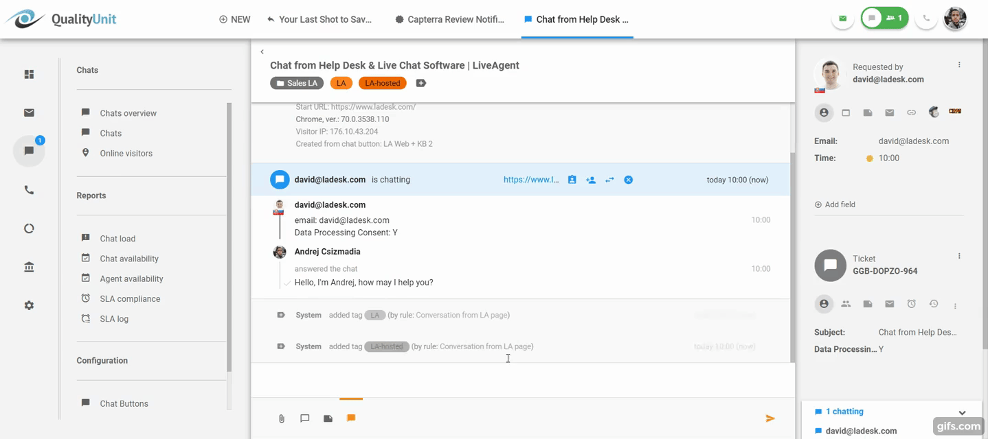 Vizualizare în timp real a tastării în acțiune