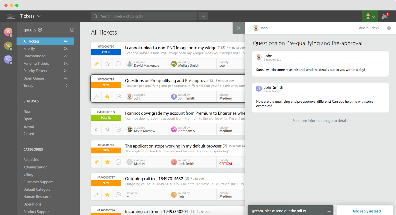 Interfața utilizator HappyFox