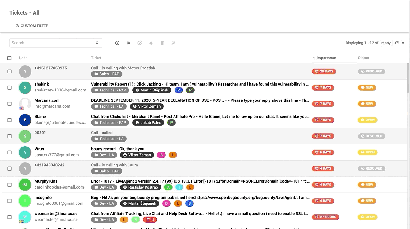 Exemplu de inbox universal