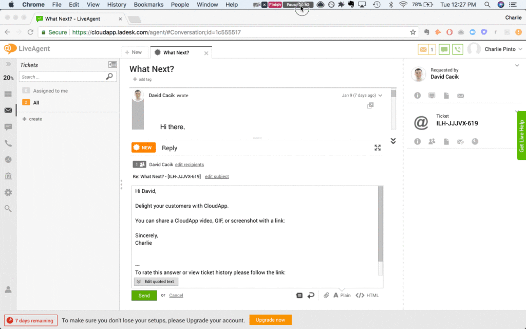 Integrare CloudApp prin tragere și plasare