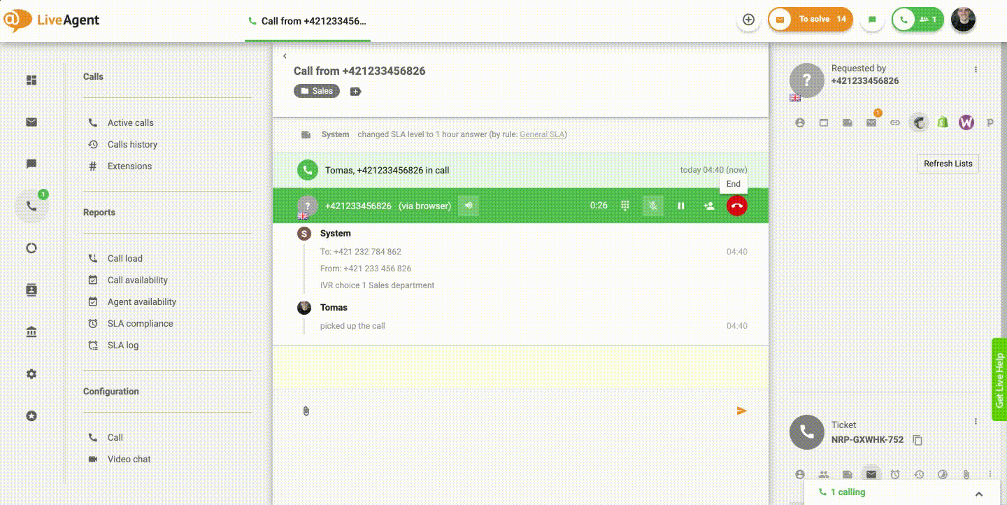 Callback request interface