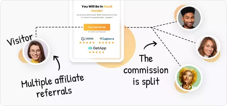 Mai mulți afilieri trimit o vânzare