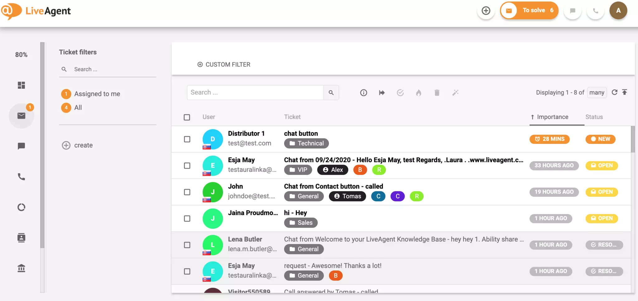 Sistem de ticketing în LiveAgent
