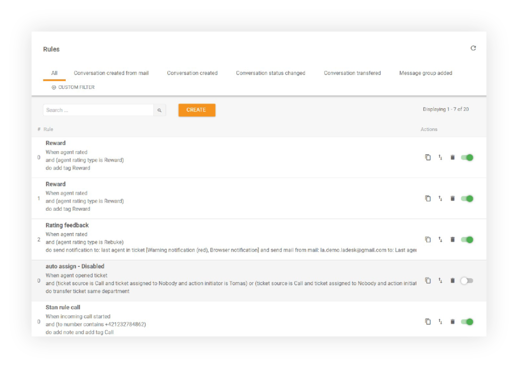 LiveAgent automation rules