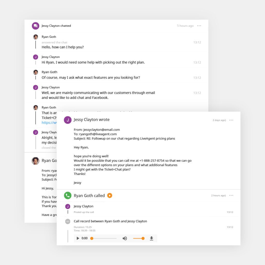 Exemplu de tichet LiveAgent