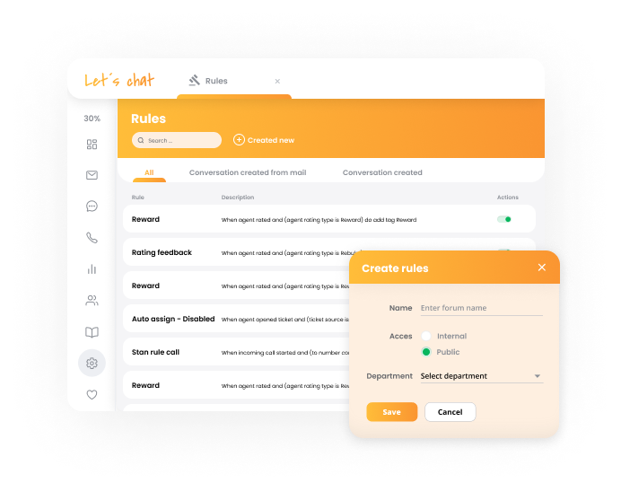 Funcția de automatizare a LiveAgent