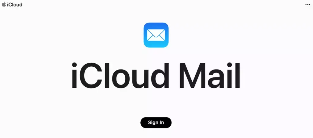 Pagina de pornire iCloud Mail
