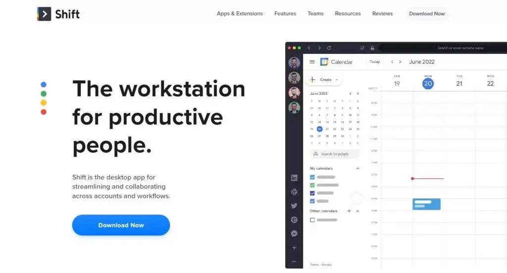 Pagina de start Shift