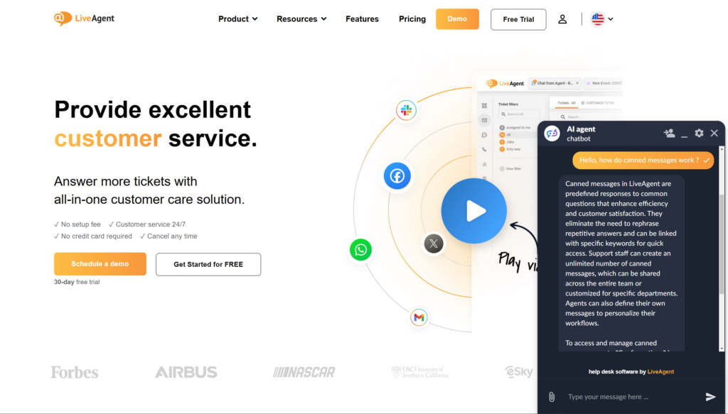 Previzualizare conversație chatbot LiveAgent
