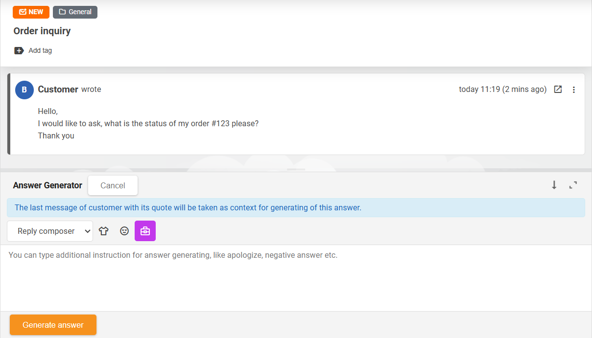 Prezentare generală AI Draft Composer