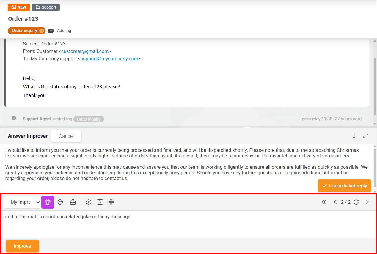Editarea răspunsurilor cu Answer Composer