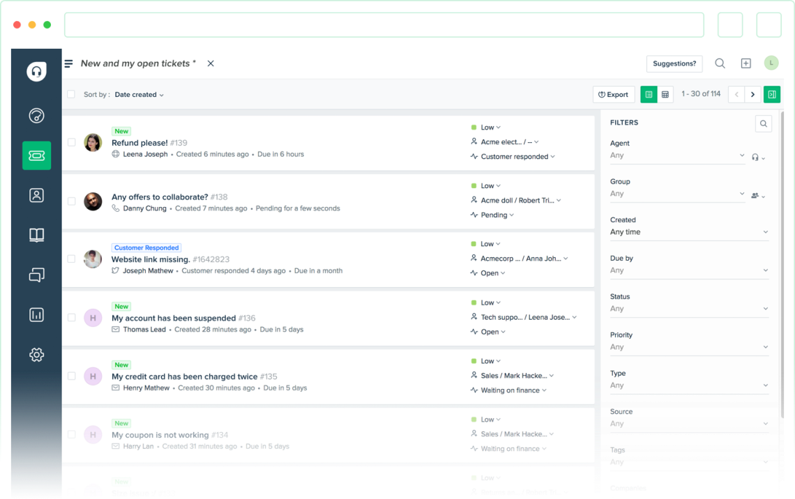 Tichete deschise FreshDesk