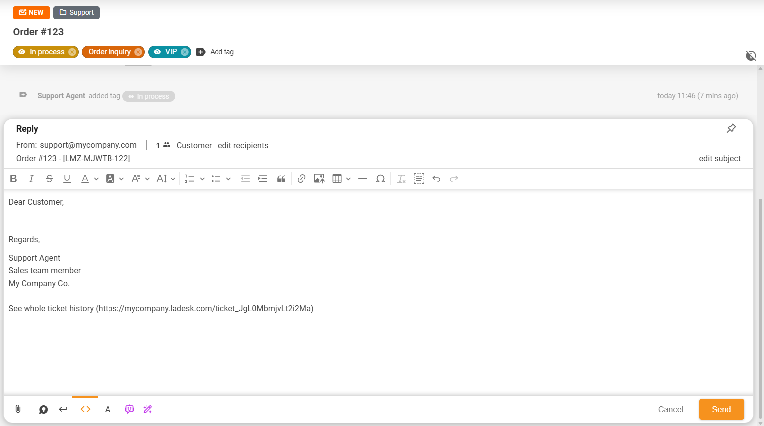 Funcție fixare și desfacere a LiveAgent