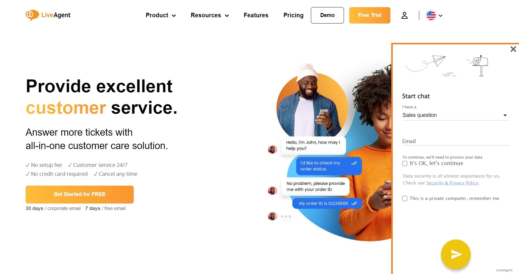 Chat în direct LiveAgent pentru suport rapid și ușor pentru clienți