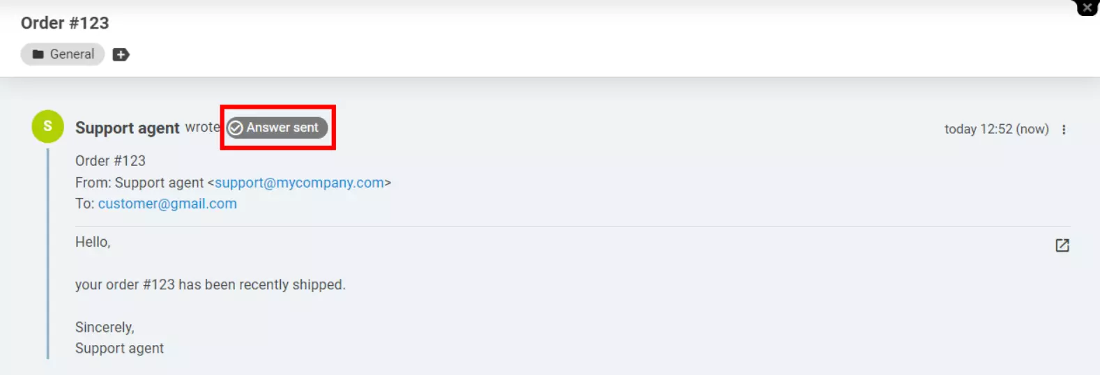 LiveAgent - Indicator de stare de livrare a răspunsului