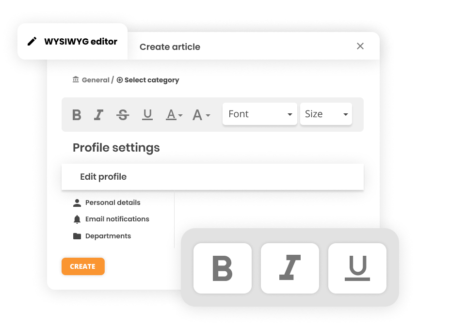 Editor WYSIWYG în software-ul bazei de cunoștințe - LiveAgent