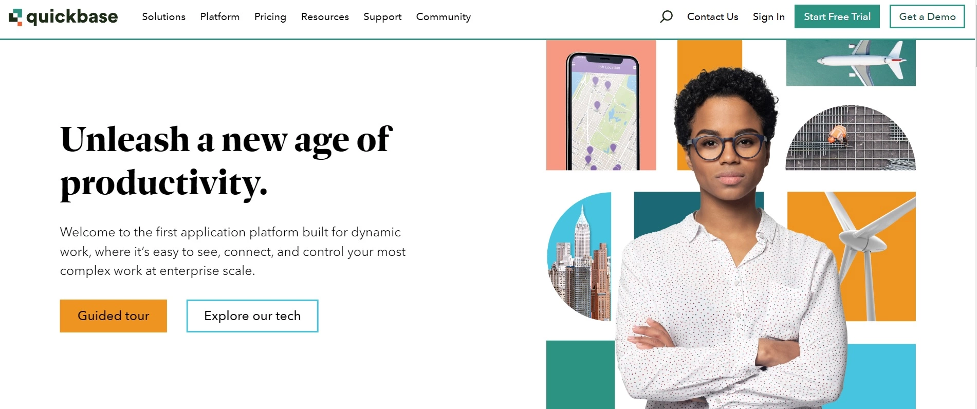 Pagina de start a Quickbase - conectați și controlați proiectele complexe fără nicio experiență de codare
