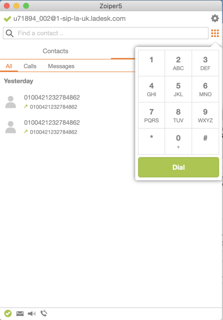 Disc de apel softphone Zoiper gratuit