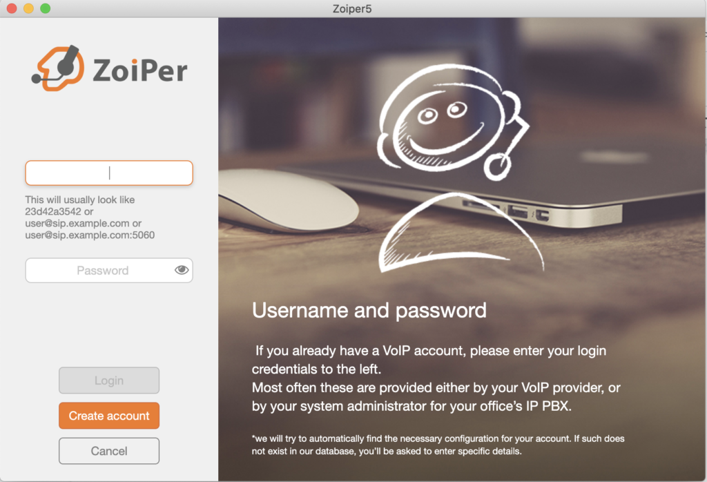 Configurare softphone Zoiper