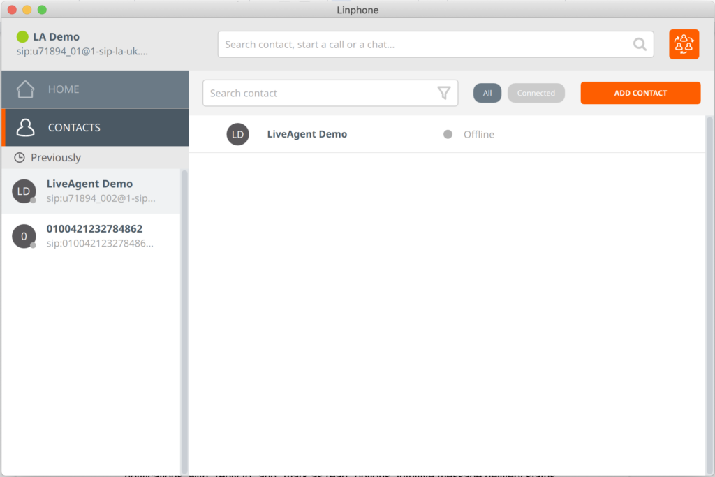 Interfață softphone Linphone
