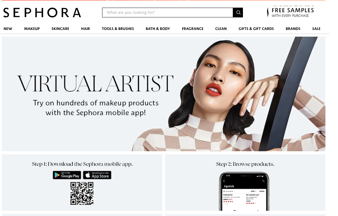 Asistent virtual Sephora. Previzualizare Virtual Artist