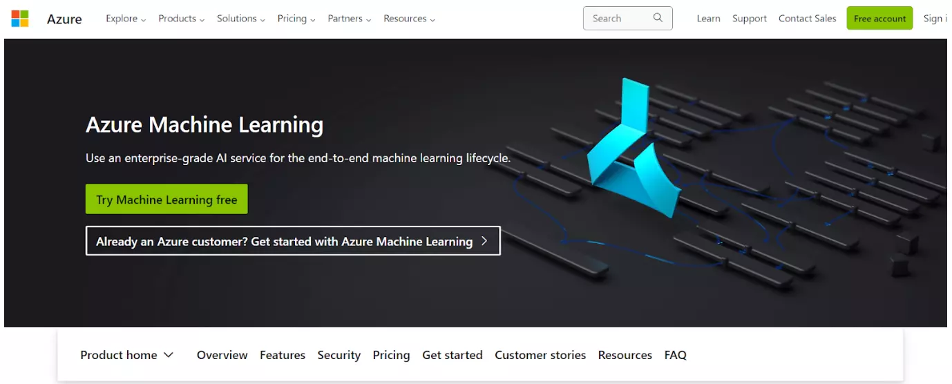 Pagina de pornire Azure Machine Learning Studio