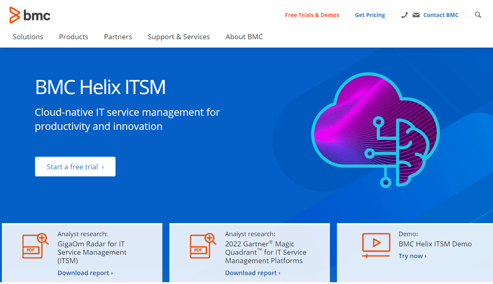 Pagina de start BMC Helix ITSM - Alternativă la Spiceworks pentru gestionarea serviciilor IT și productivitate