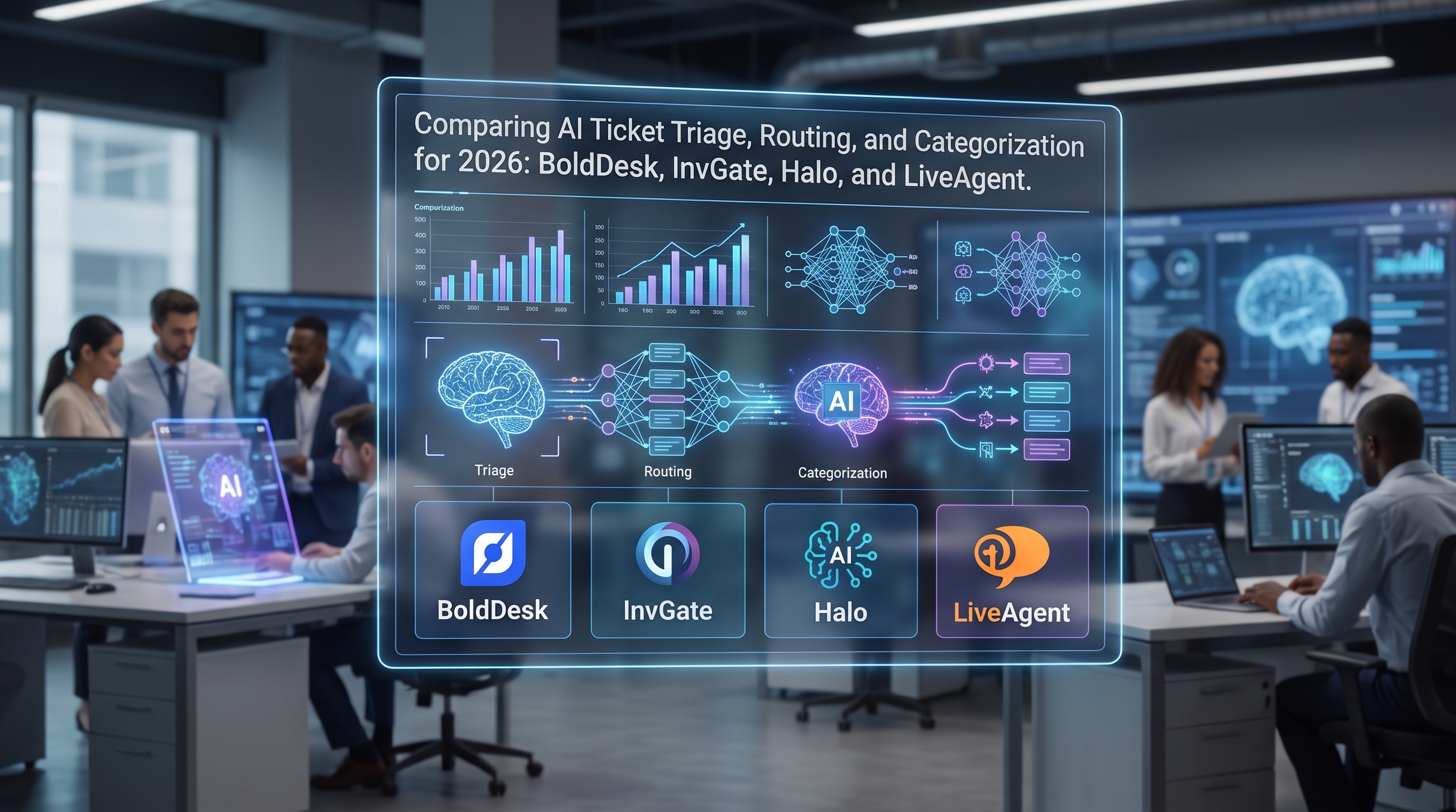 BoldDesk vs InvGate vs Halo vs LiveAgent: Triaj AI, rutare și categorizare a tichetelor comparate pentru 2026