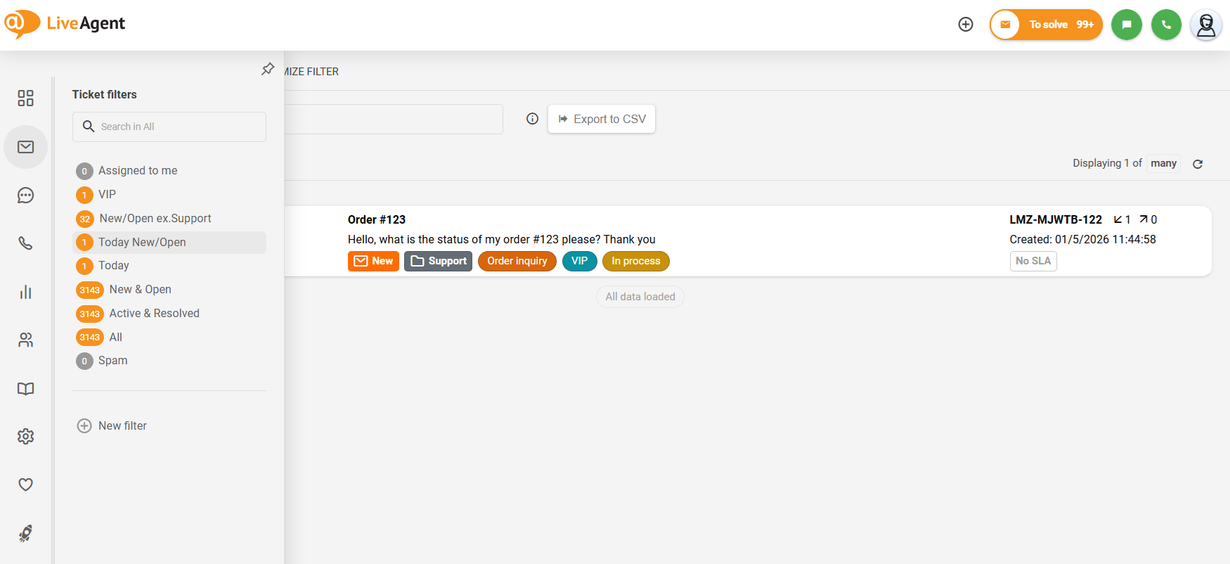 Opțiunea de a comprima submeniul din partea stângă