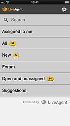 Interfața aplicației LiveAgent iOS - Gestionarea tichetelor