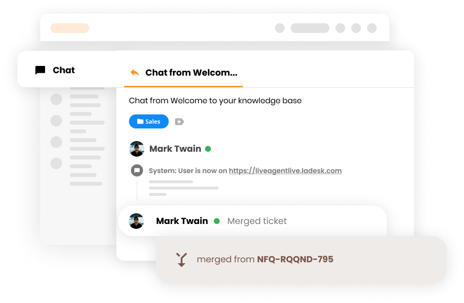 Fuzionați tichetele clienților în software help desk - LiveAgent