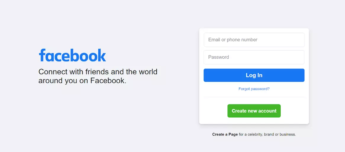 Pagina de pornire Facebook