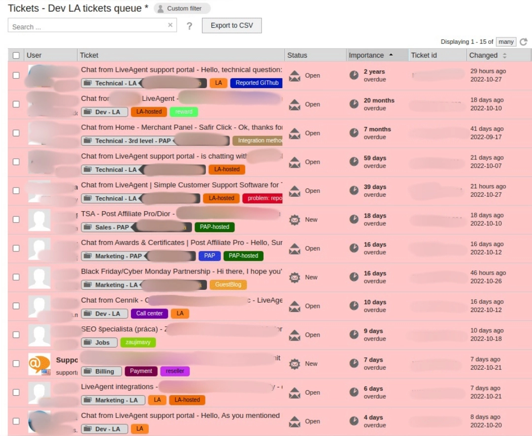 Problemă cu filtrul