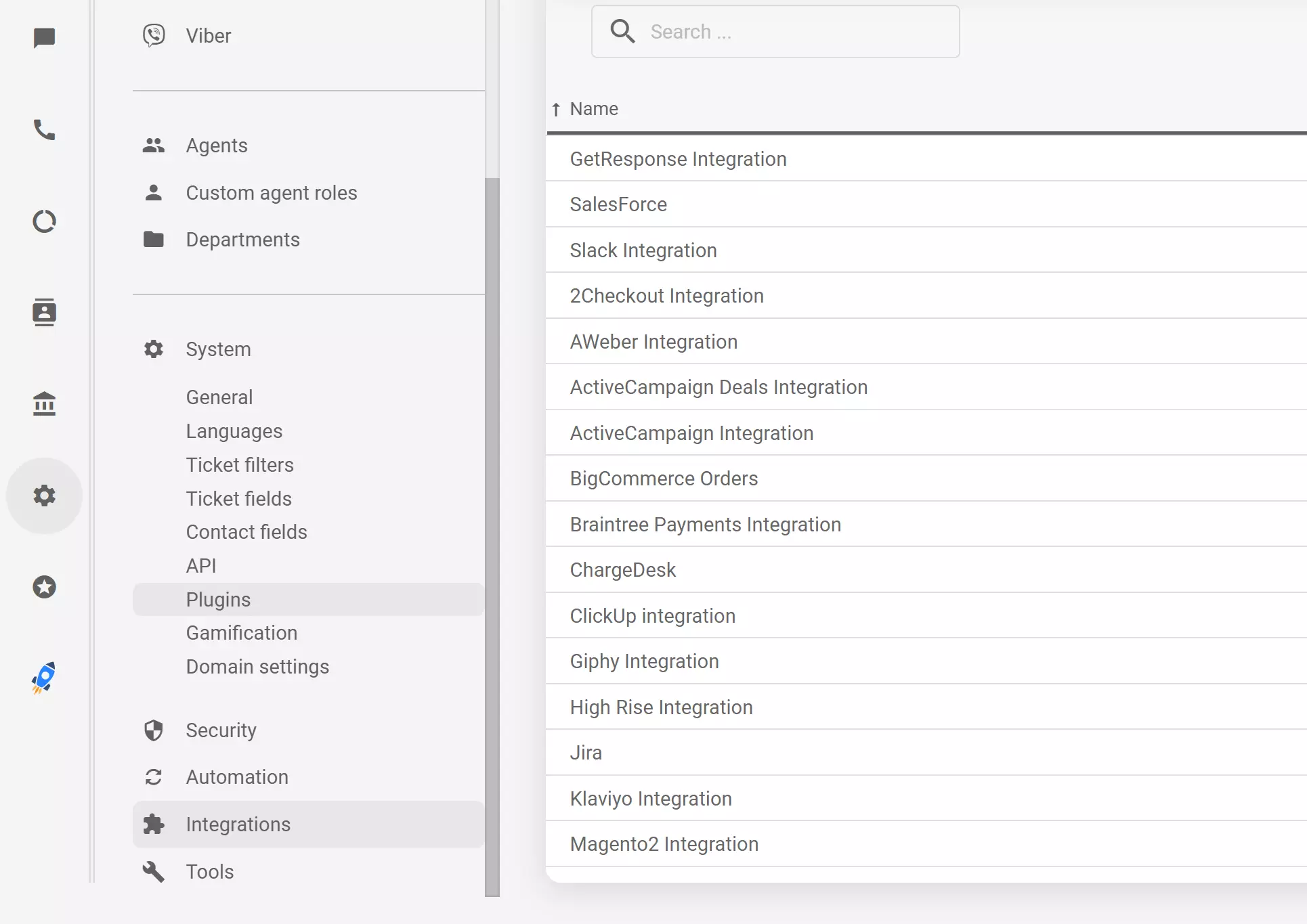 Îmbunătățire a setărilor integrărilor