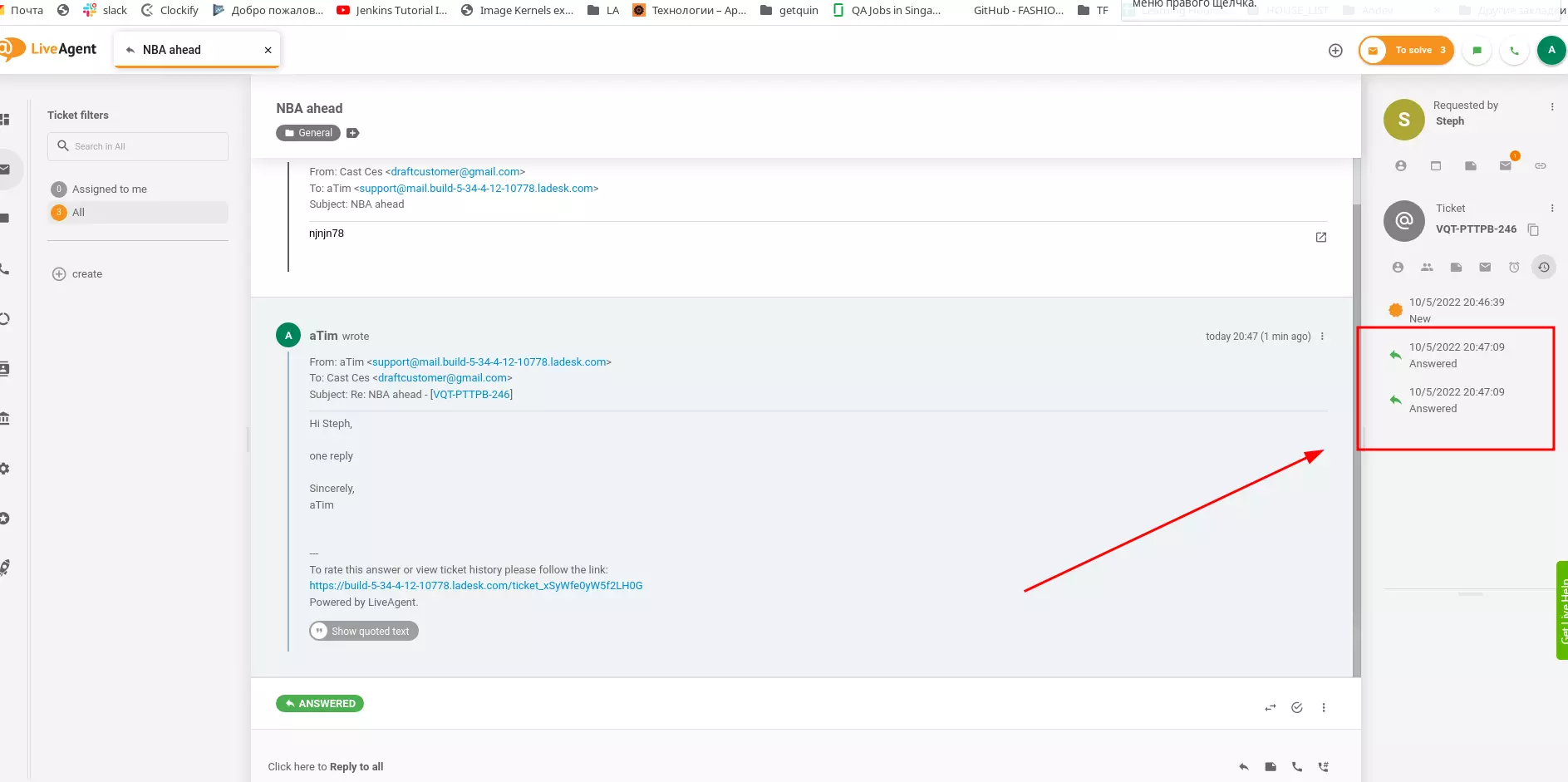 LiveAgent - Remediere bug în istoricul stărilor tichetelor