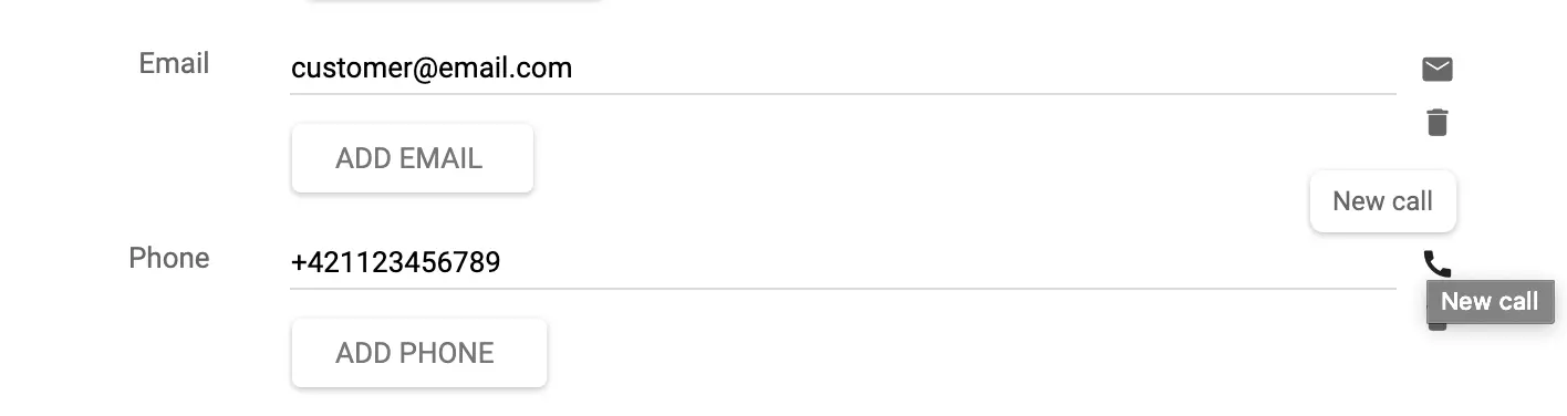 Apelați un client sau creați un tichet direct din ecranul de editare