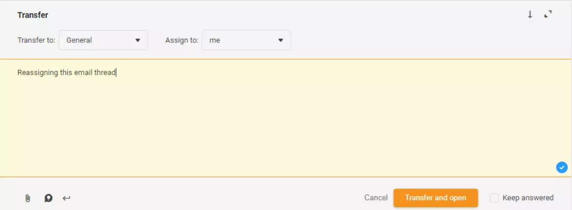 Reatribuirea unui fir de e-mail în LiveAgent