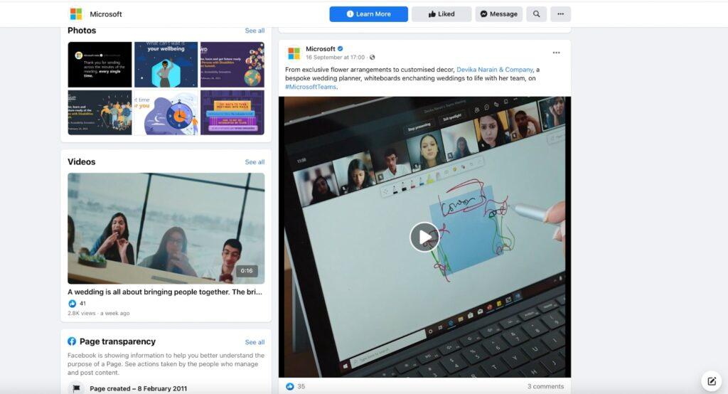 Microsoft utilizând marketing video pe Facebook pentru a se implica cu publicul