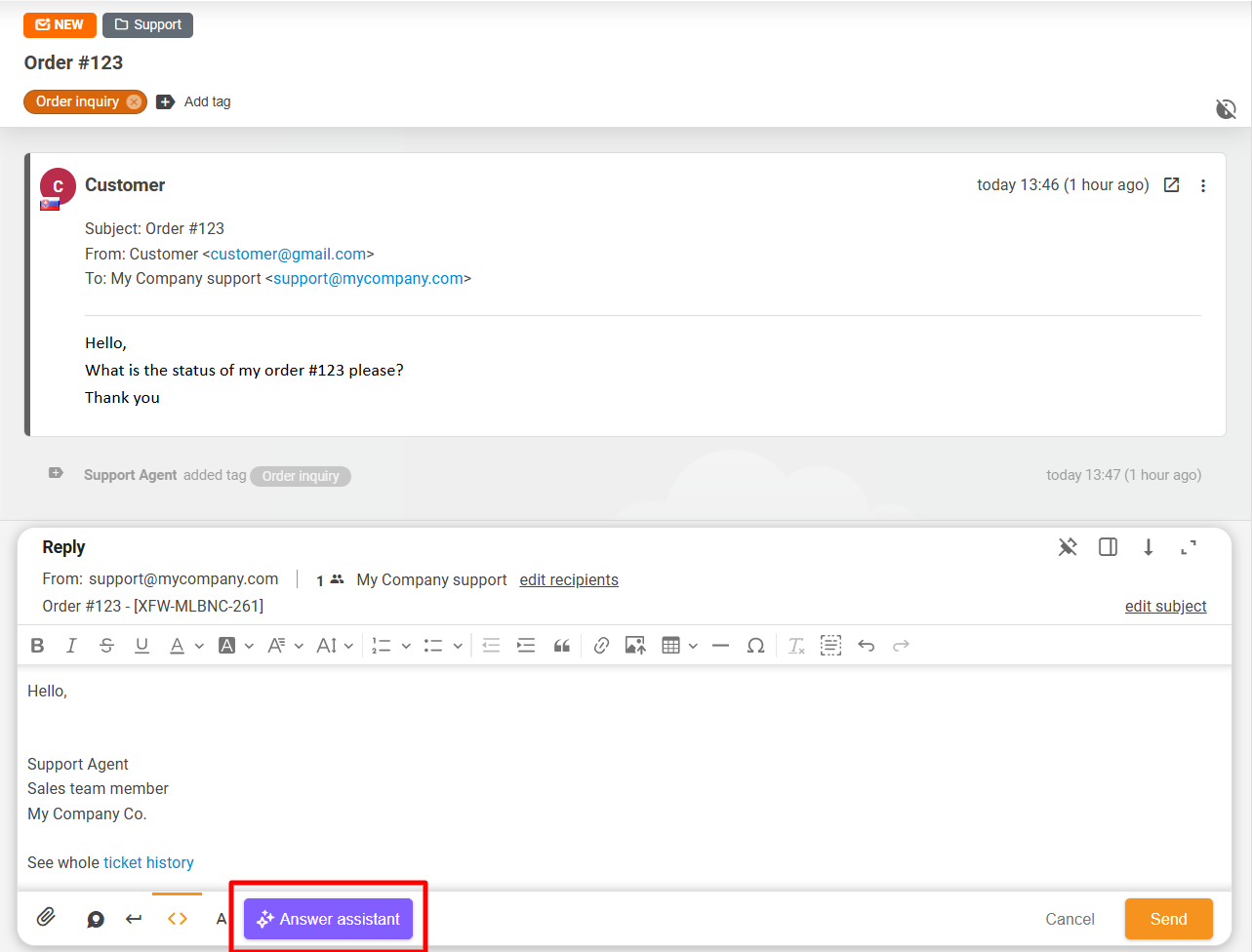 Noua interfață a AI Answer Assistant