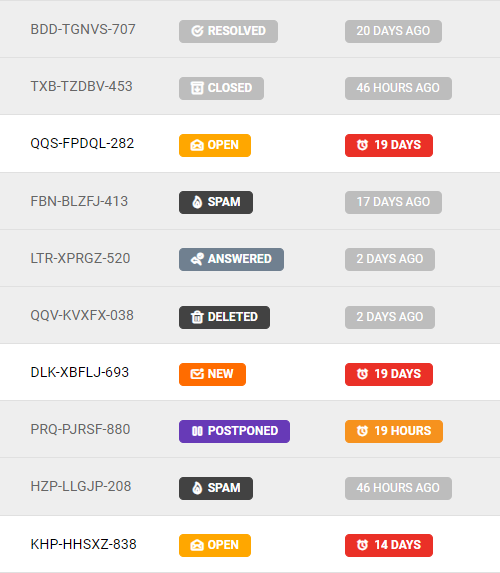 Noile icoane de stare a biletelor pe LiveAgent