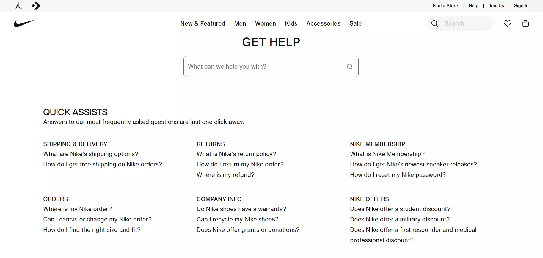 Baza de cunoștințe Nike