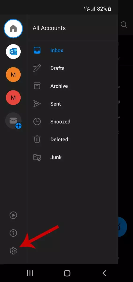 Firul de e-mail Outlook pe dispozitivele mobile, pasul 2