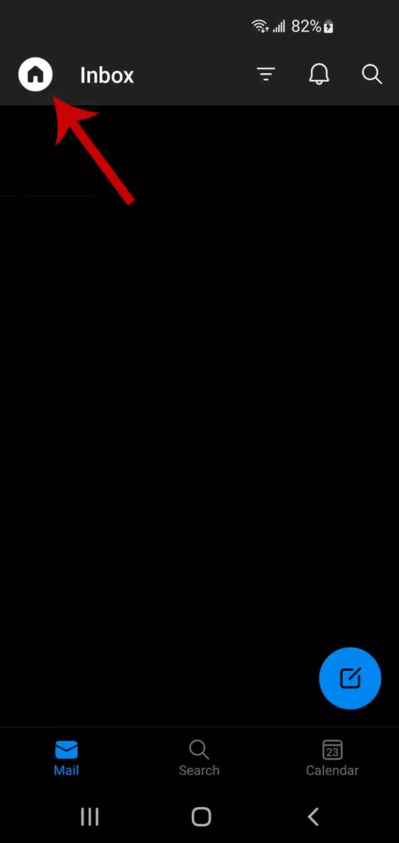 Firul de e-mail Outlook pe dispozitivele mobile, pasul 1