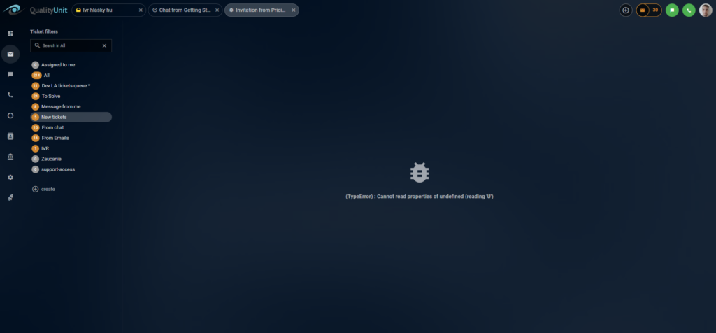 Dificultăți cu vizualizarea chat-urilor preluate