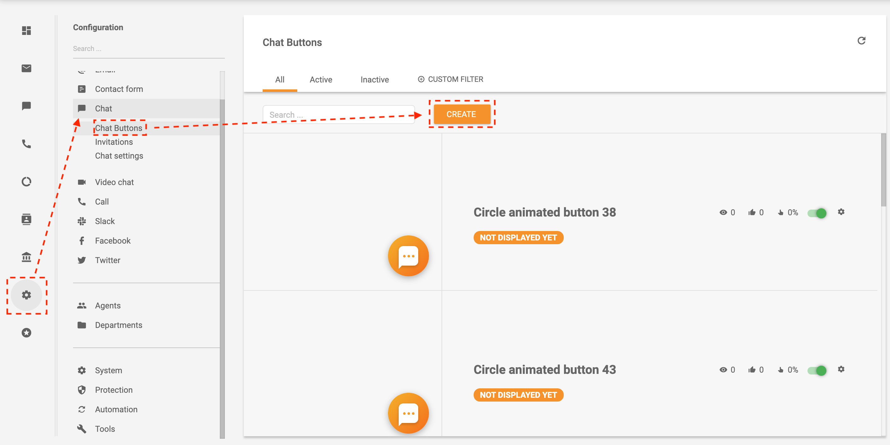 Exemplu de cum să creați un buton de chat