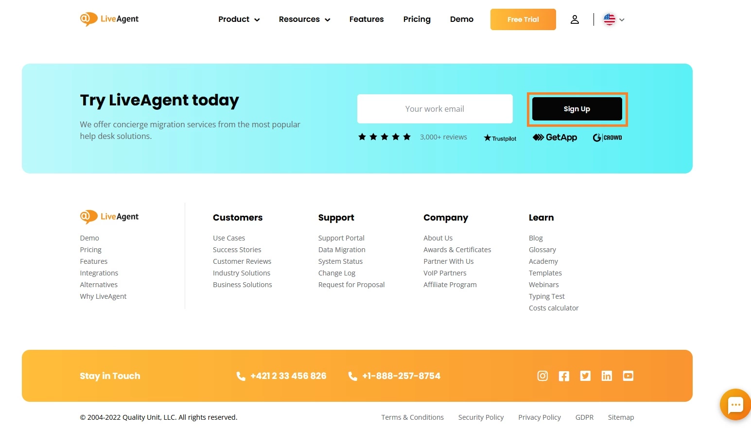 Opțiunea de înregistrare LiveAgent